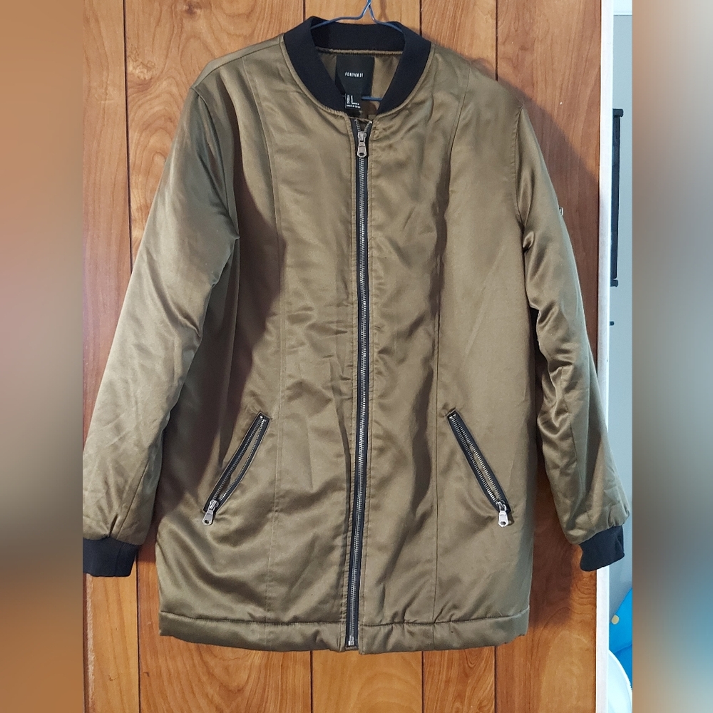 Forever 21 Olive Green Bomber Jacket